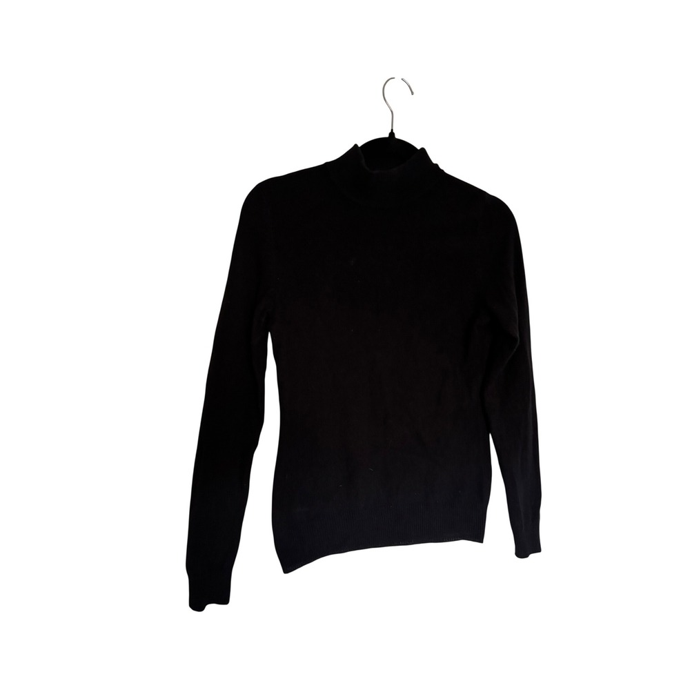 Prive Cashmere Black Mock Neck Sweater Womens Small 100% Cashmere Knit Top